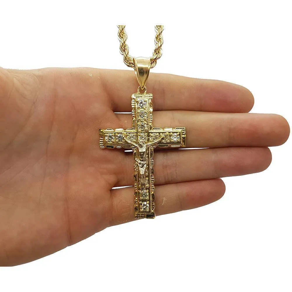 Rope Chain 4.0MM 10K With Cross OR 10K MNG-018
