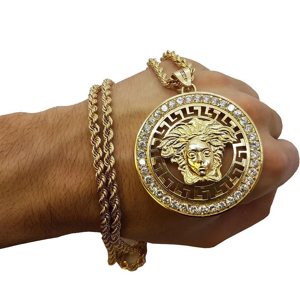 Rope Chain 4.0MM 10K With Medusa en OR 10K MNG-001