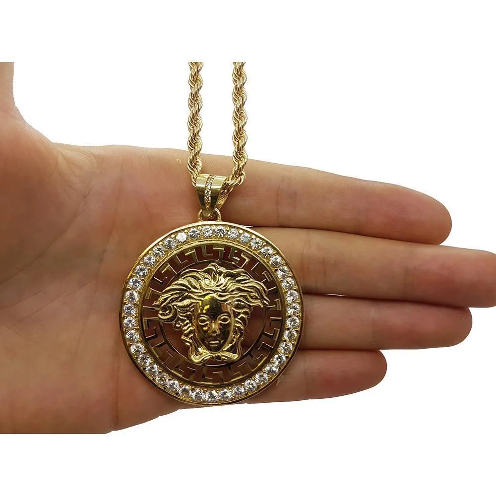 Rope Chain 4.0MM 10K With Medusa en OR 10K MNG-001
