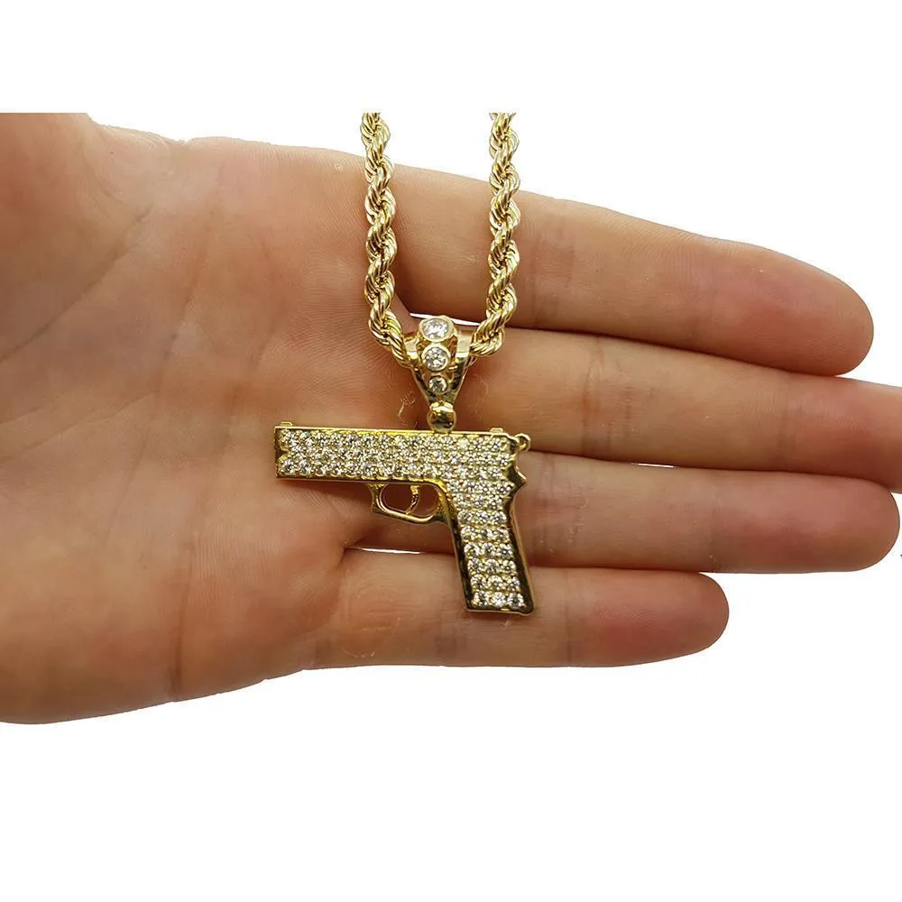 Rope Chain 4.0MM 10K With Pistol en OR 10K MNG-023