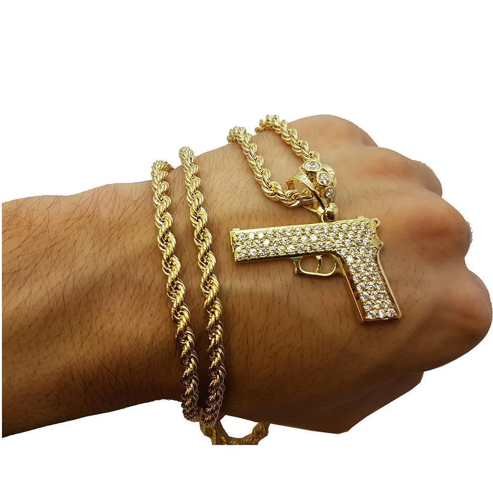 Rope Chain 4.0MM 10K With Pistol en OR 10K MNG-023
