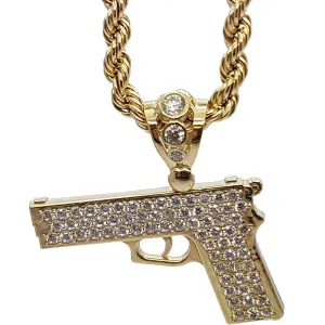 Rope Chain 4.0MM 10K With Pistol en OR 10K MNG-023