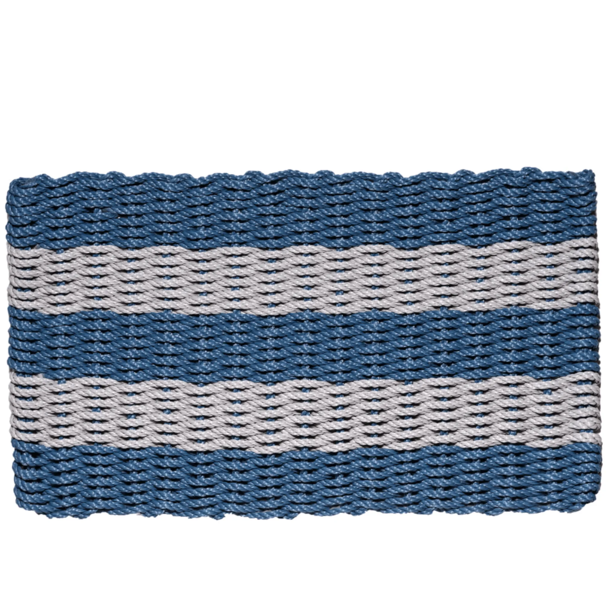 Rope Doormat - Federal Blue & Gray Shoreline Stripe