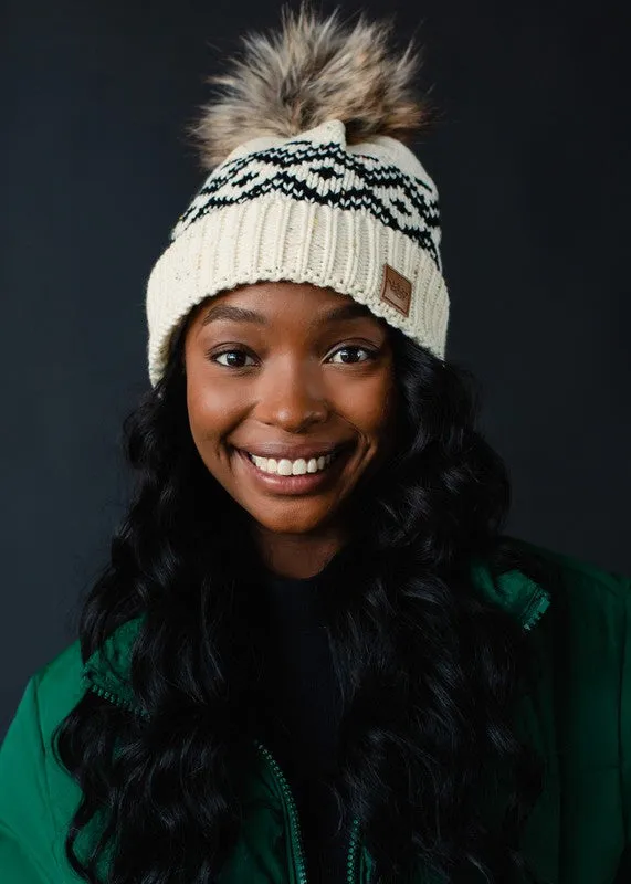 Rosie Pattern Pom Hat