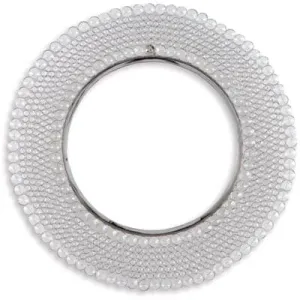 Round Crystal Wall Mirror in Chrome