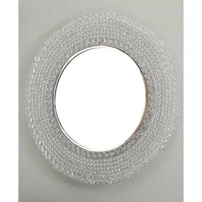 Round Crystal Wall Mirror in Chrome