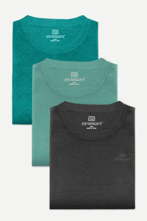 Round Neck - Solid T-Shirt Pack Of 3 Combo For Men | Ariser