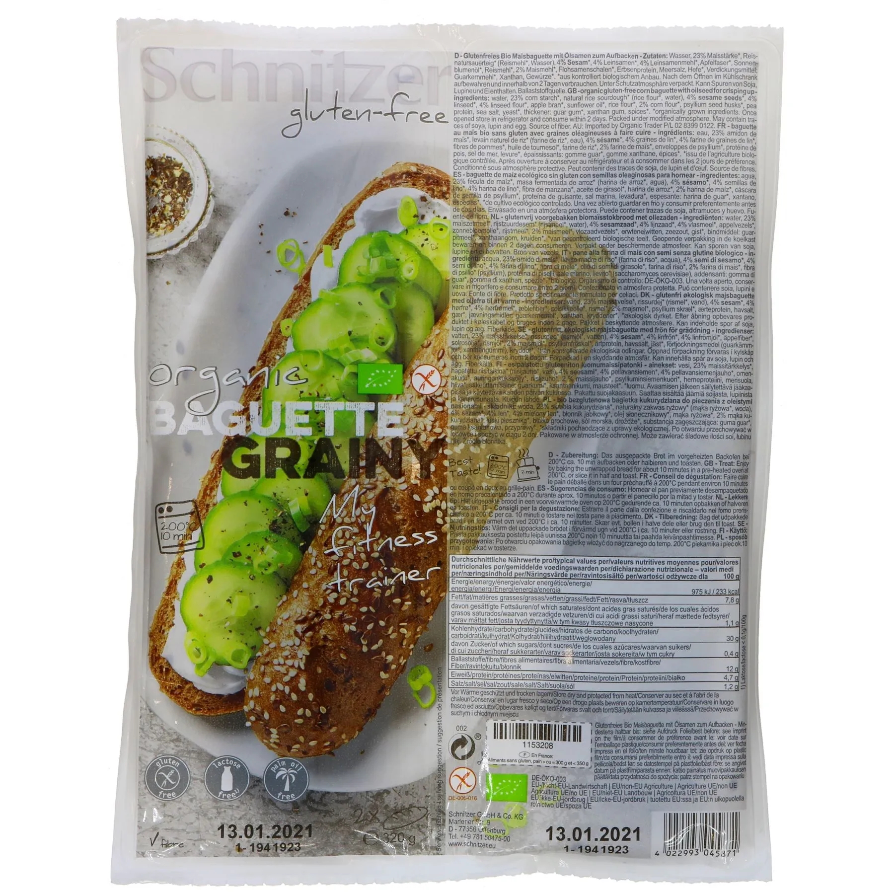 Schnitzer | Baguette Grainy Linseed/sesame | 320G