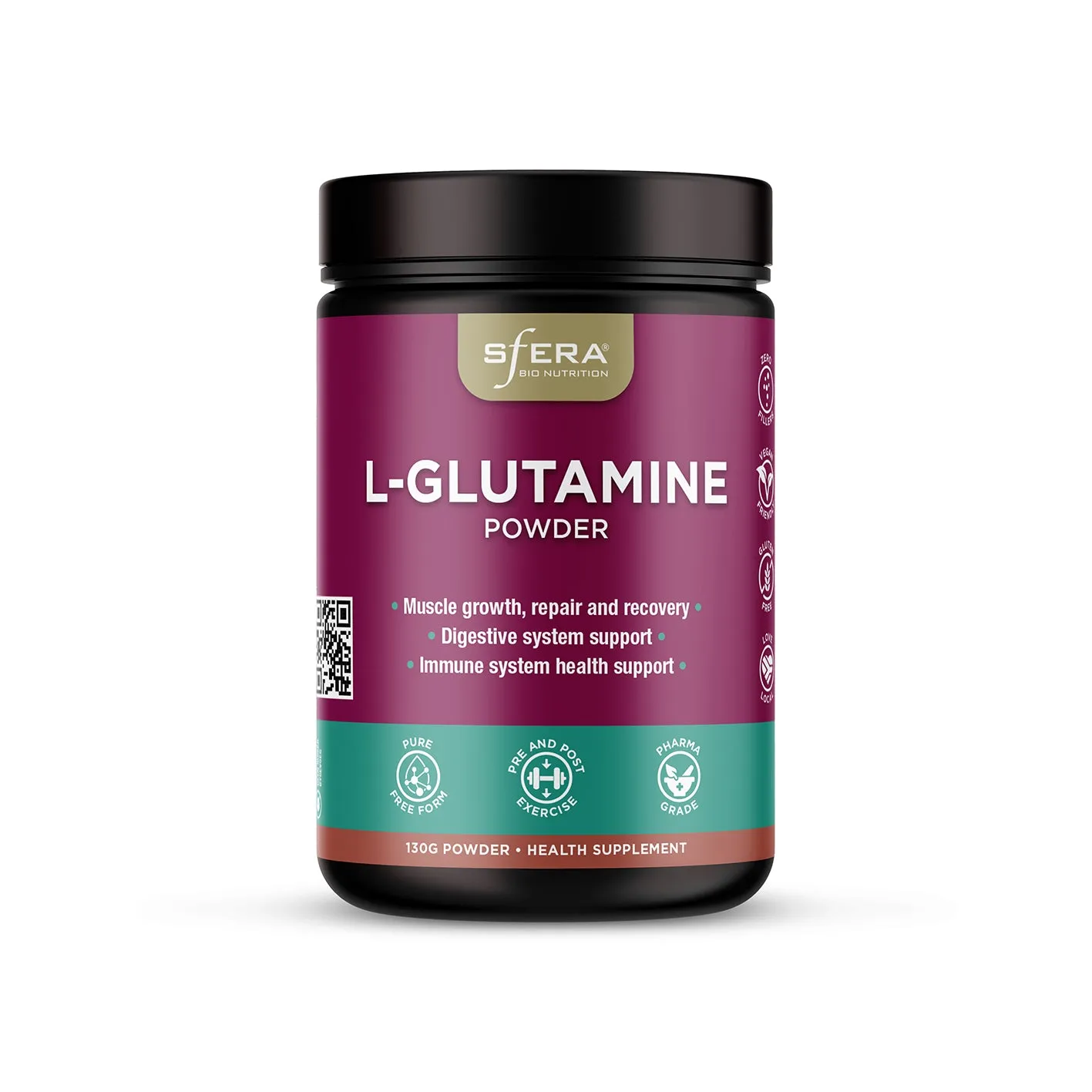 Sfera L-Glutamine Powder - Muscle, Liver & Immune Support (130g)