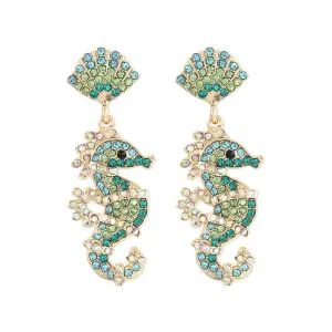 Shimmering Shoreline - Green Earrings