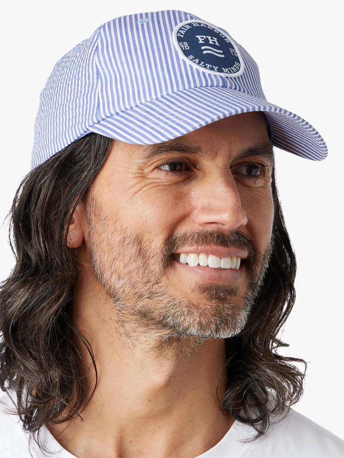Shoreline Classic Hat | Light Blue Seersucker