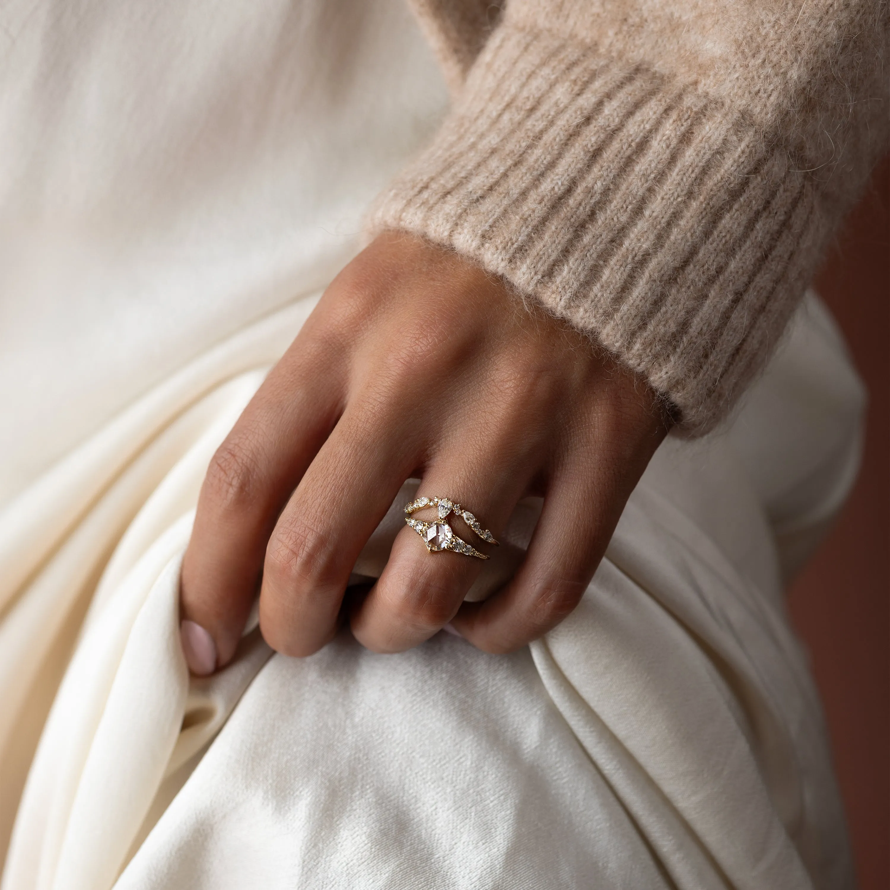 Shoreline Ring, 0.52ct. Lab-Grown Rose Cut