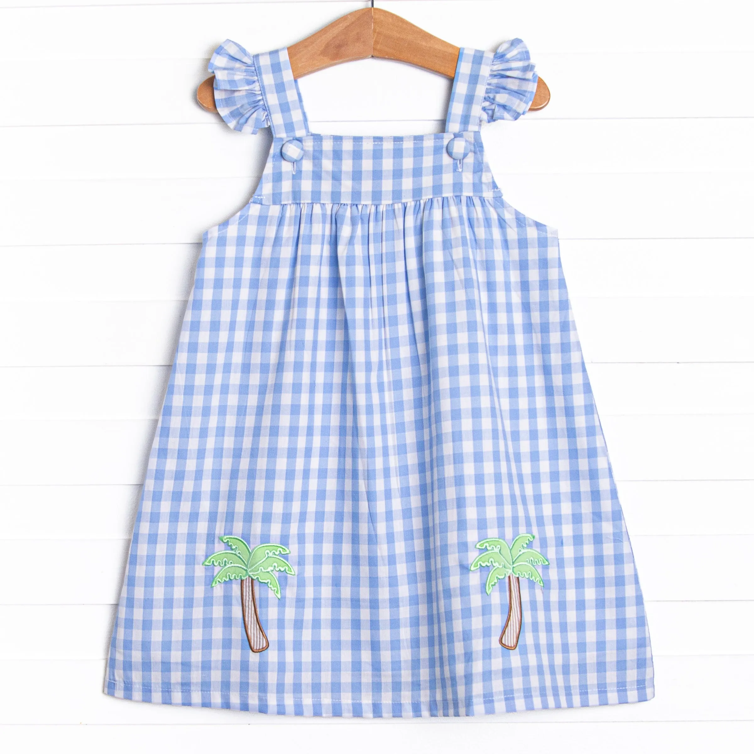 Shoreline Shade Applique Dress, Blue