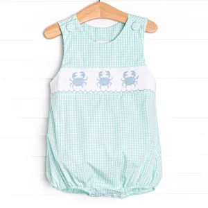 Shoreline Shuffle Smocked Boy Bubble, Mint