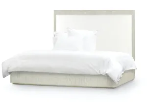 Shoreline Upholstered Whitewash Bed - Two Sizes