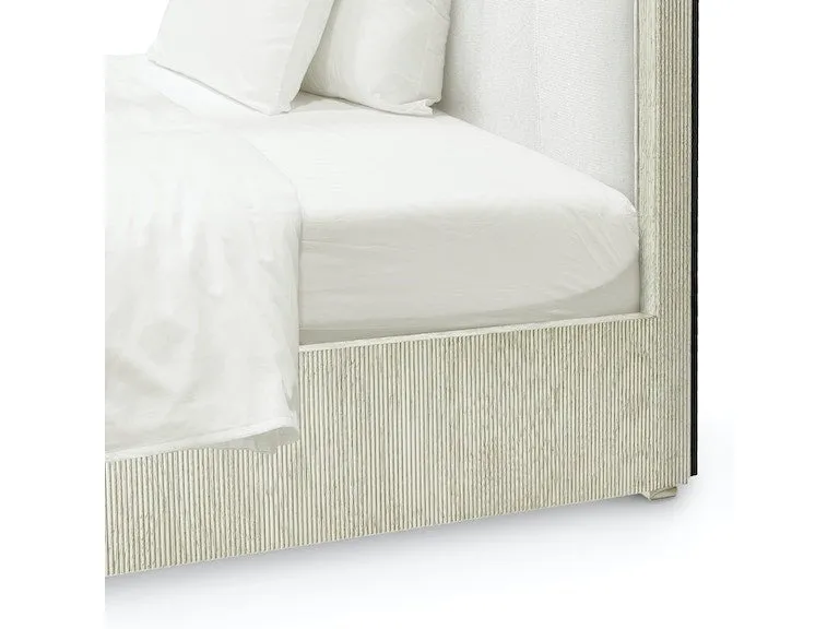 Shoreline Upholstered Whitewash Bed - Two Sizes