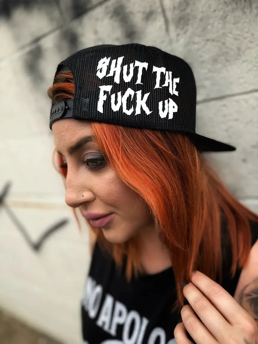SHUT UP SIDE STYLE BLACK HAT