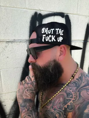 SHUT UP SIDE STYLE BLACK HAT