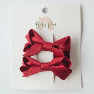 Silky Bow Duo - Crimson
