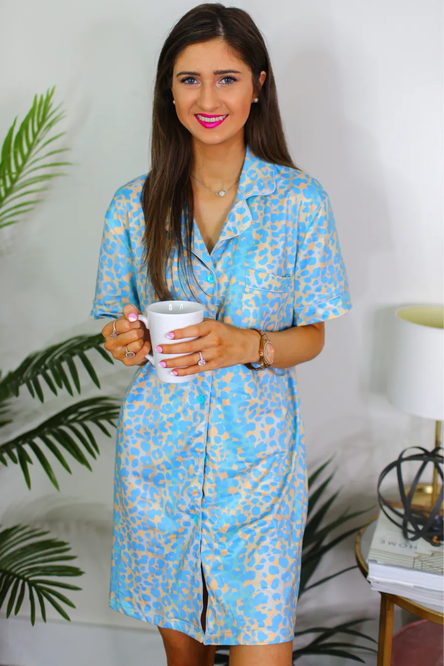 Silky Button Down Sleep Shirt