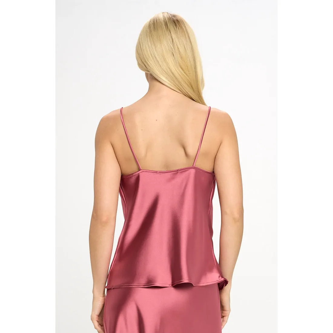 Silky Satin Solid Camisole - Mauve