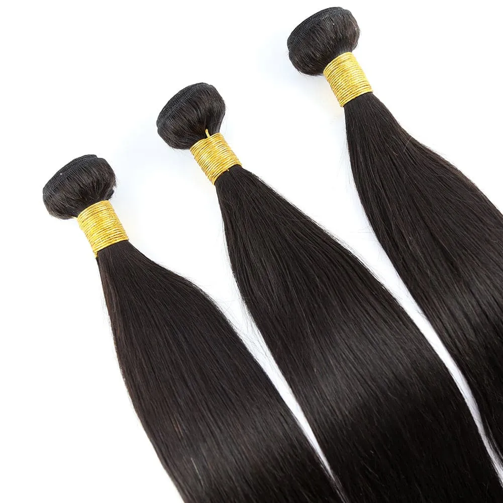 Silky Straight Human Hair Bundles Natural Color
