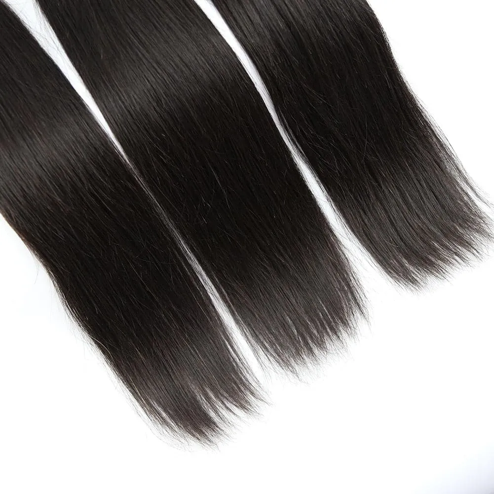 Silky Straight Human Hair Bundles Natural Color
