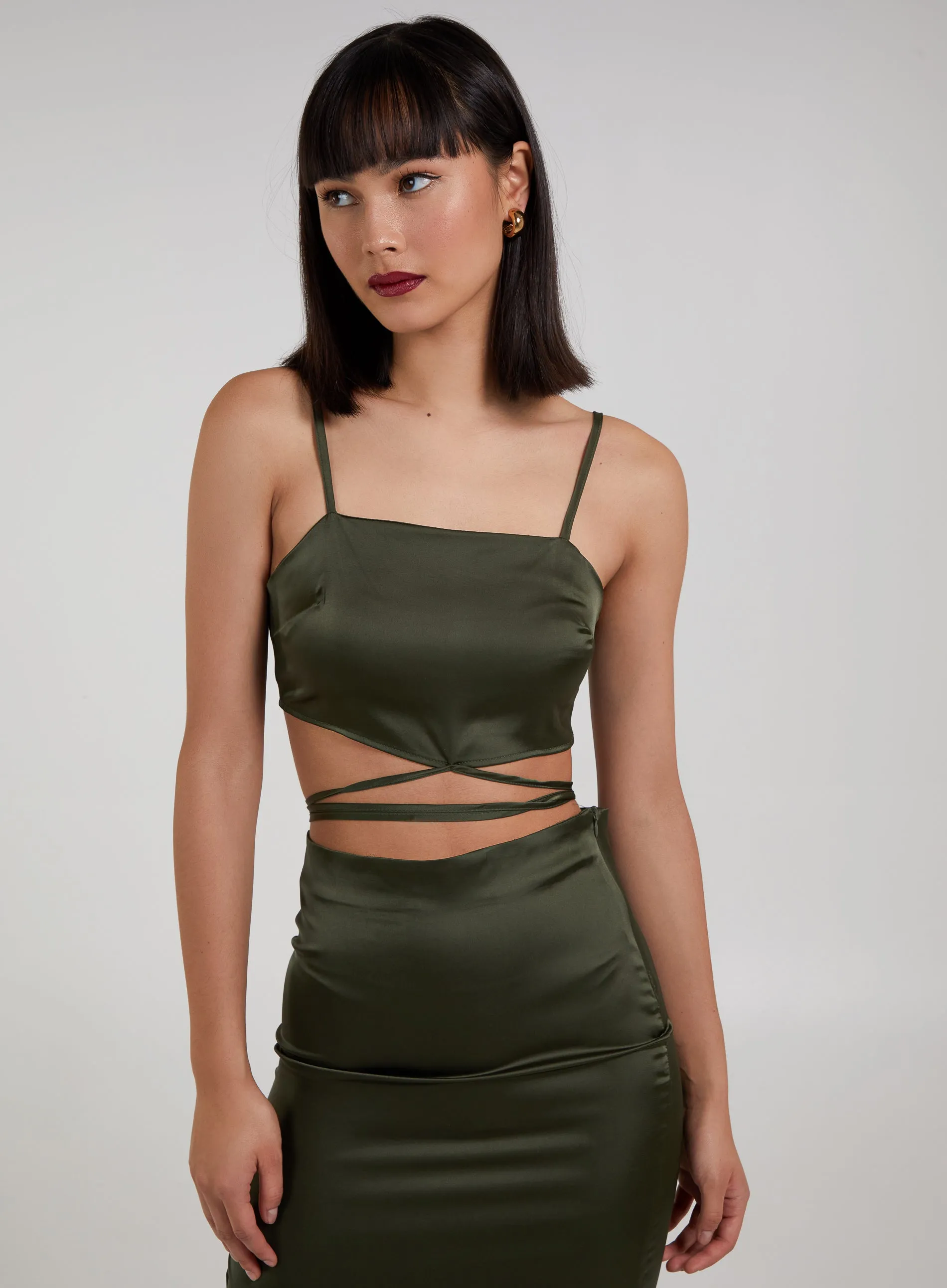 Silky Tie Wrap Cami Top