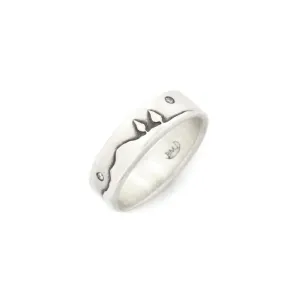 Silver Diamond Twilight Shoreline Ring