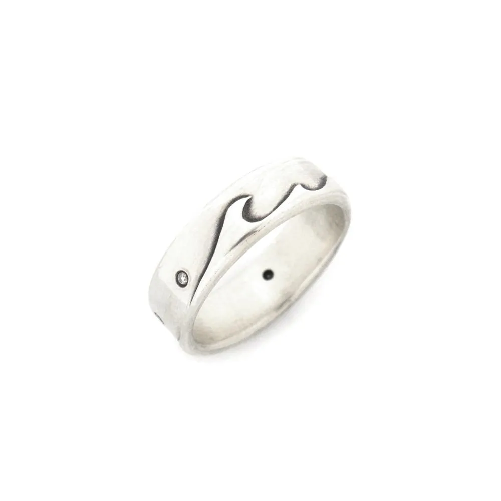 Silver Diamond Twilight Shoreline Ring