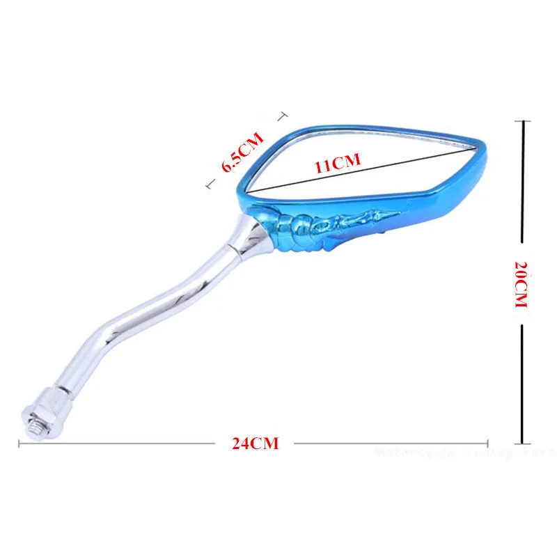 Skeleton Skull Hand Motorcycle Side Mirrors With Bolts - 8mm/10mm
