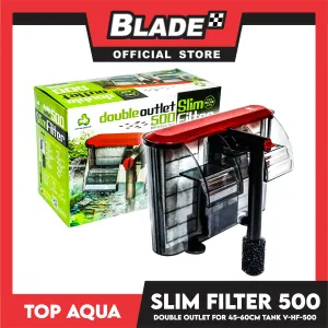 Slim Filter V-HF-500 For 45-60cm Tank, Flow Rate 459L/H - 500L/H, Power 3.0W - 4.5W, Voltage AC 110V-60Hz, AC 220V-50Hz Fish Aquarium Filter