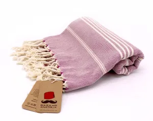 Slim Line Peshtemal Beach Towel - Mulberry
