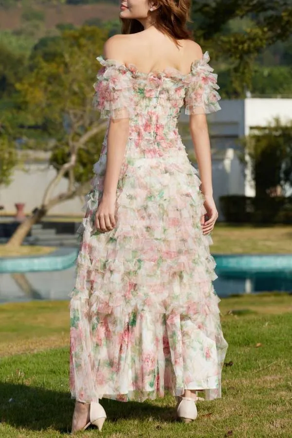 Slim waist floral dress
