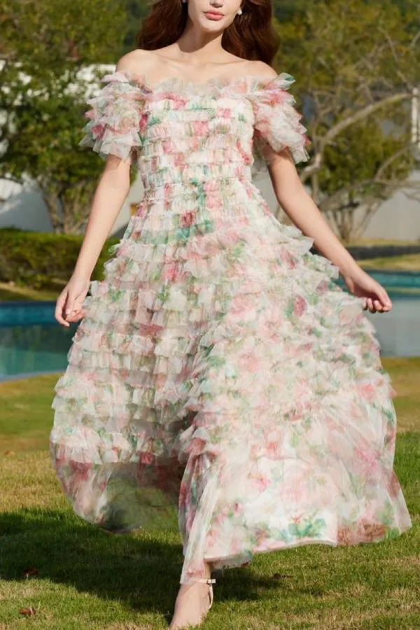 Slim waist floral dress