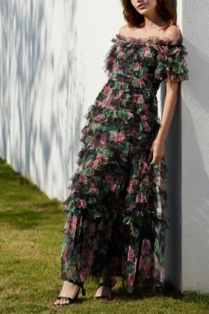 Slim waist floral dress