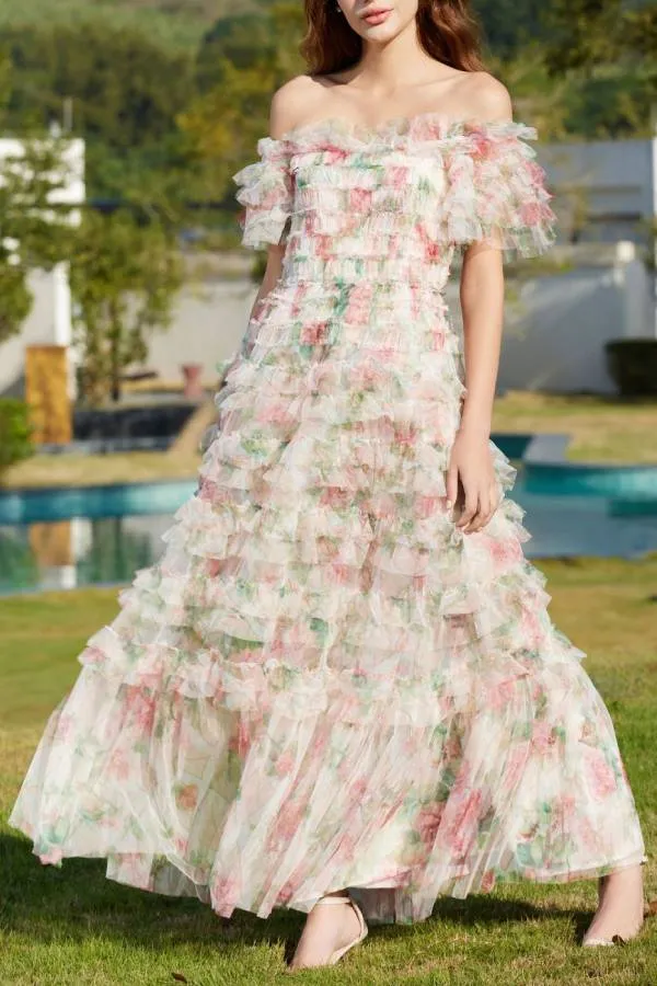 Slim waist floral dress