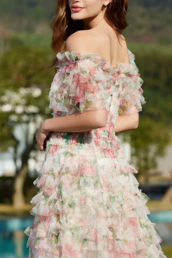 Slim waist floral dress