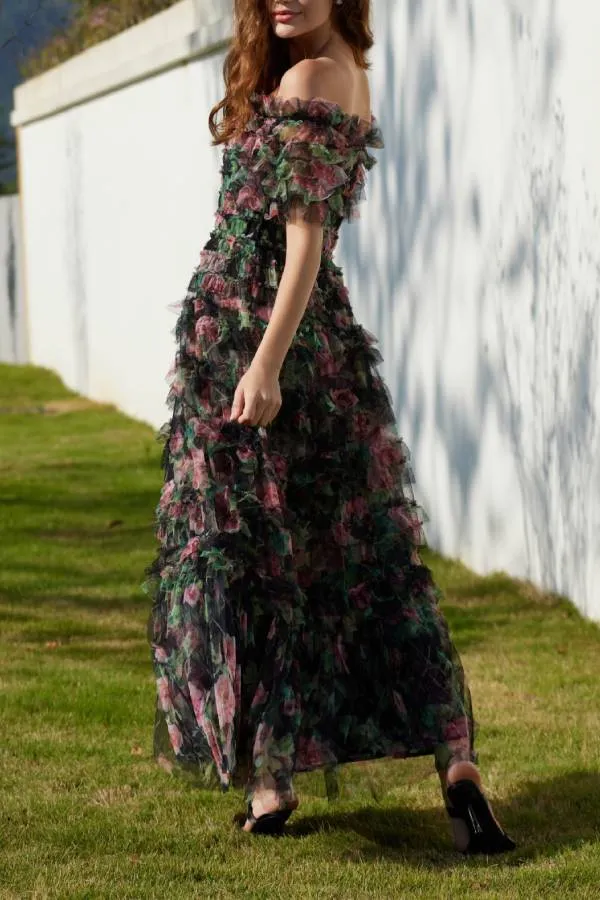 Slim waist floral dress