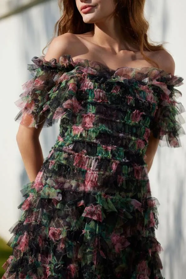 Slim waist floral dress