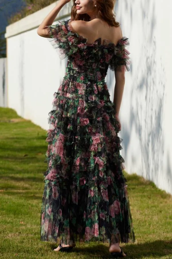 Slim waist floral dress