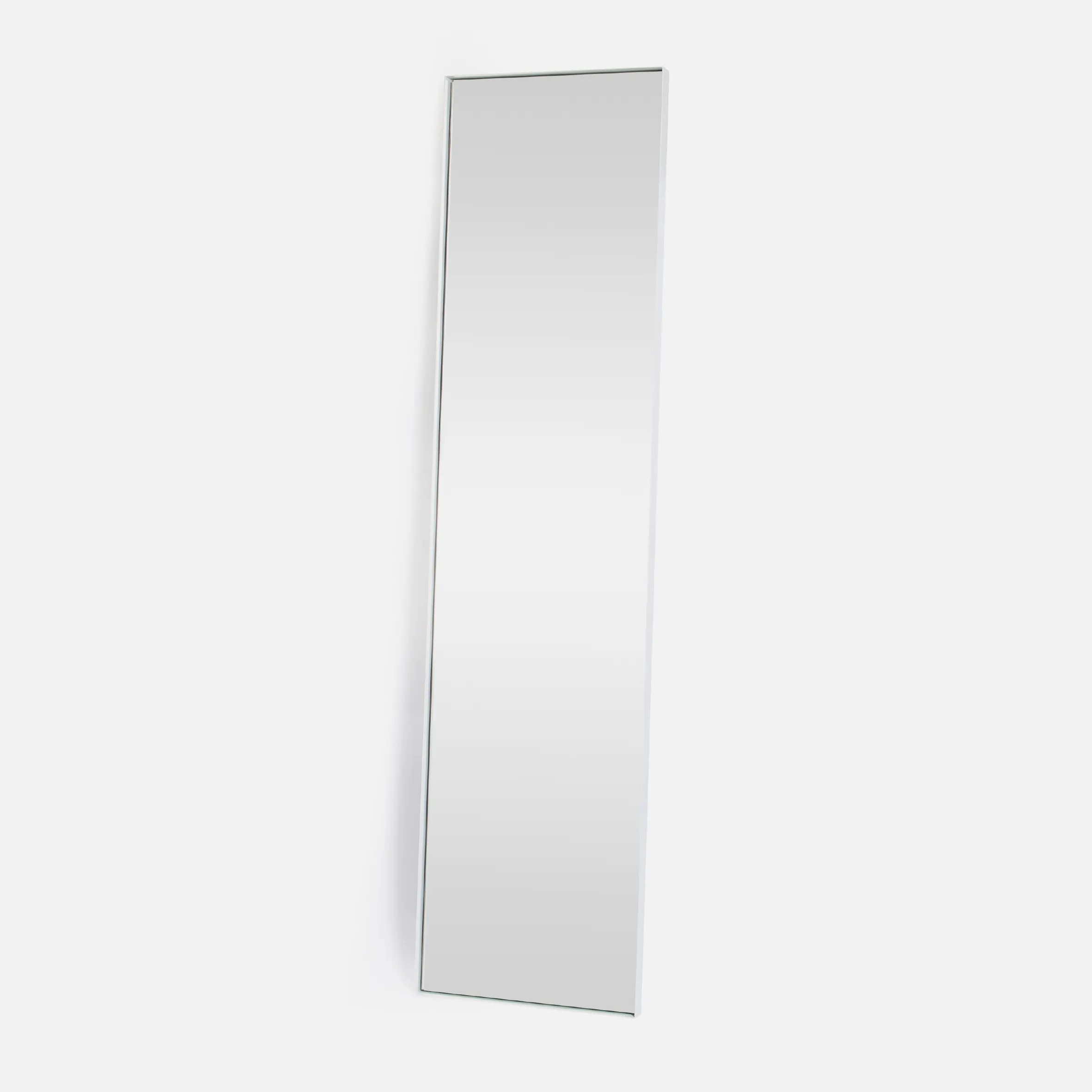 Slimline Deep Frame Standing Mirror - White