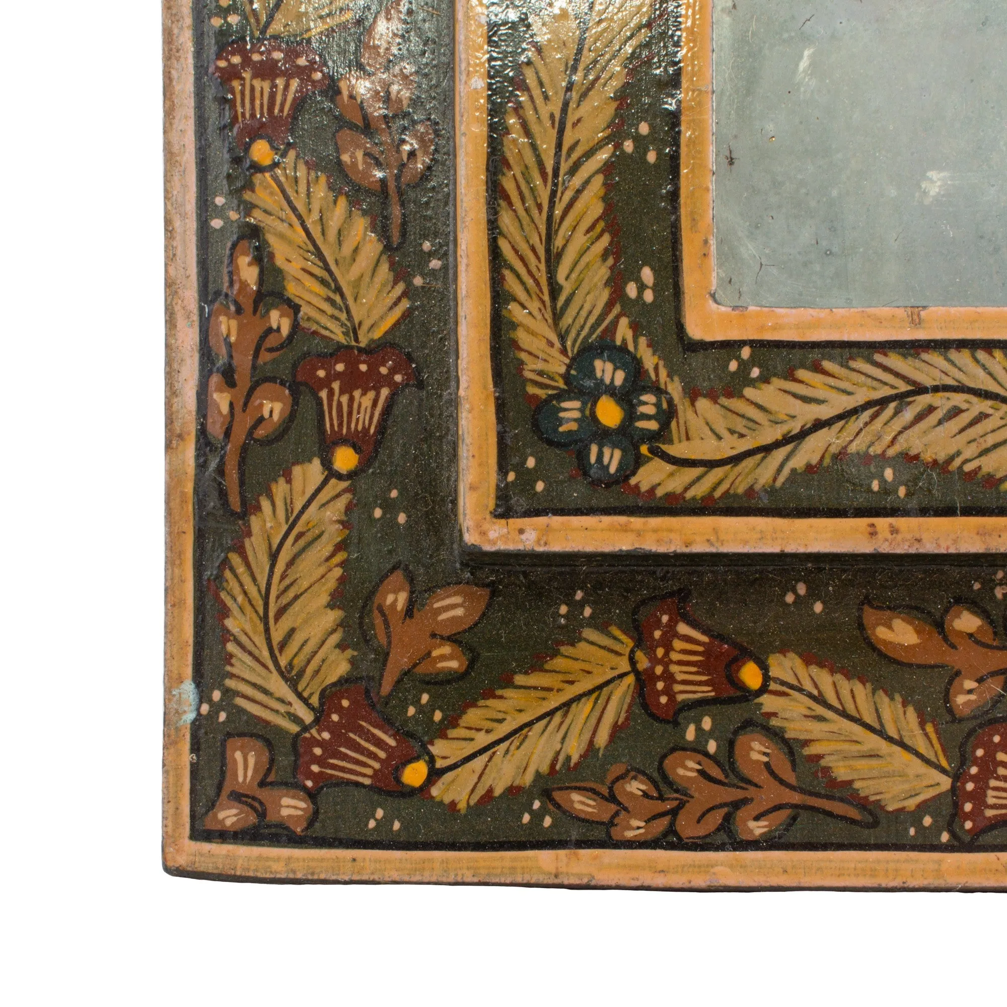 Small Antique Moorish Hand Painted Mirror