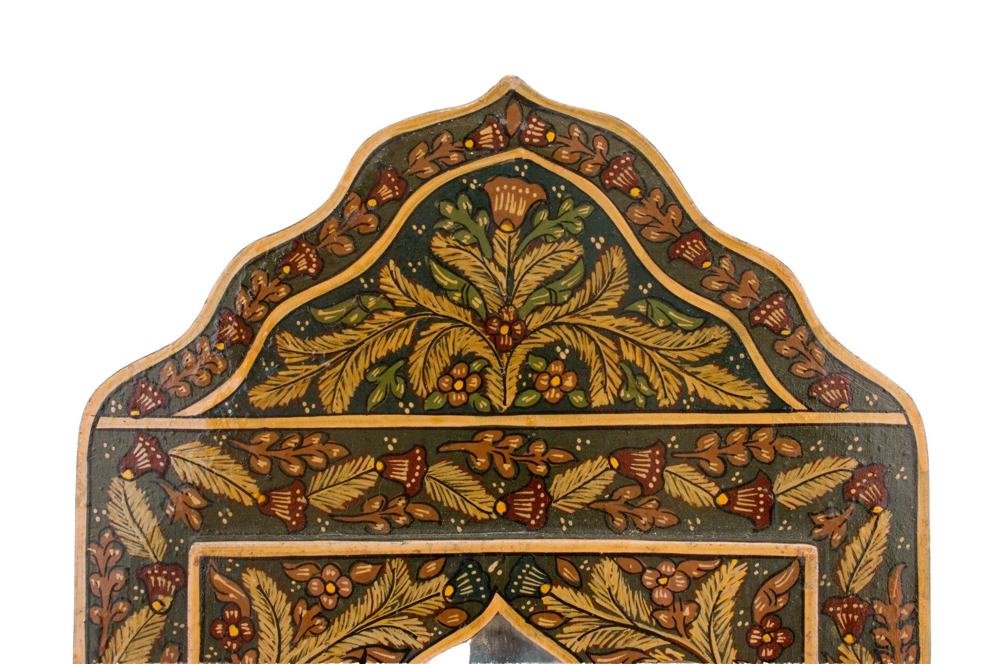 Small Antique Moorish Hand Painted Mirror