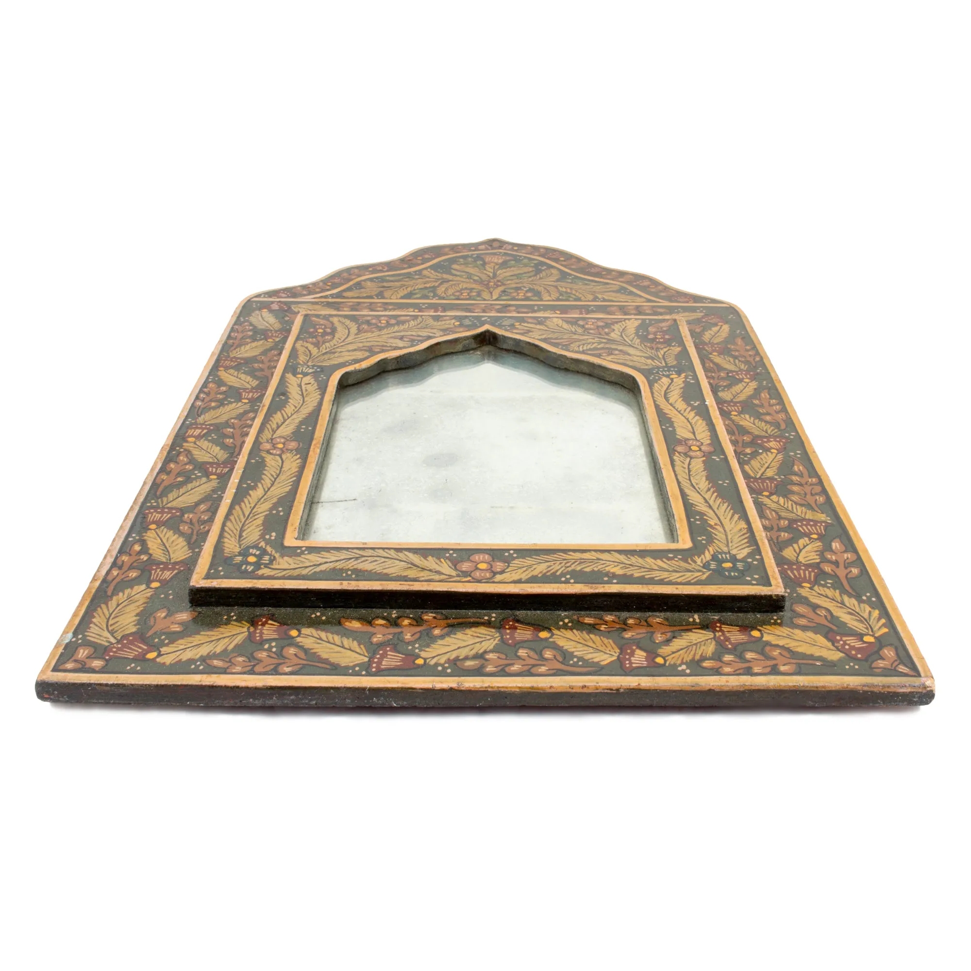 Small Antique Moorish Hand Painted Mirror