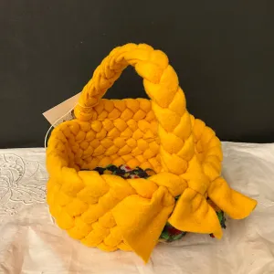 Small One Handle Basket in Bright Yellow
