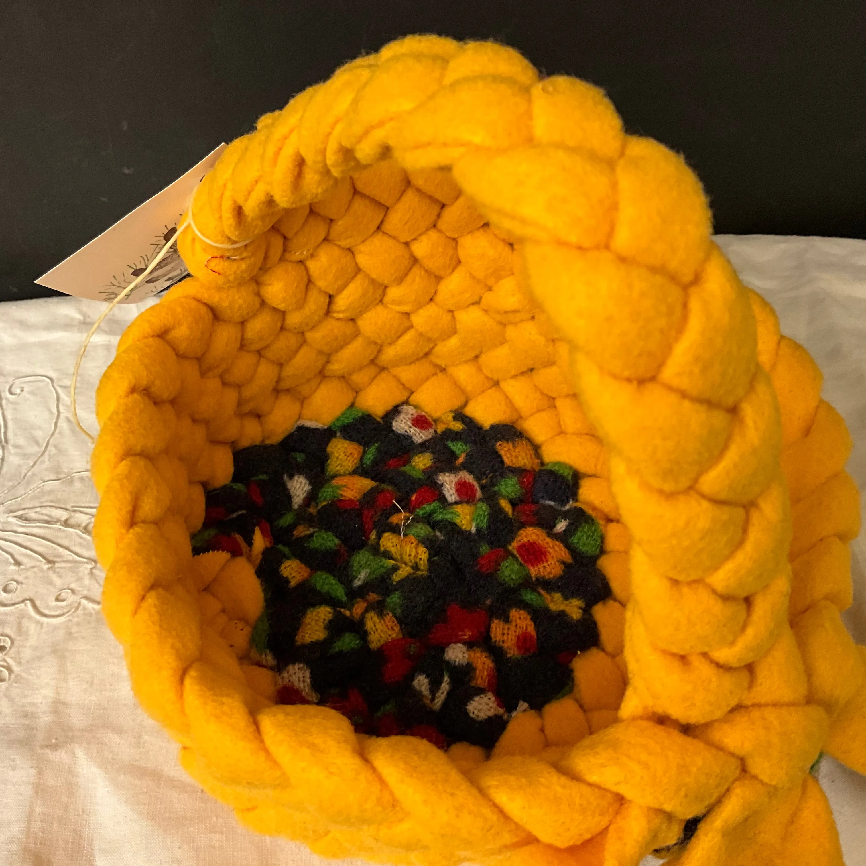 Small One Handle Basket in Bright Yellow