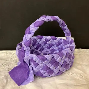 Small One Handle Basket in Purples with sparkle