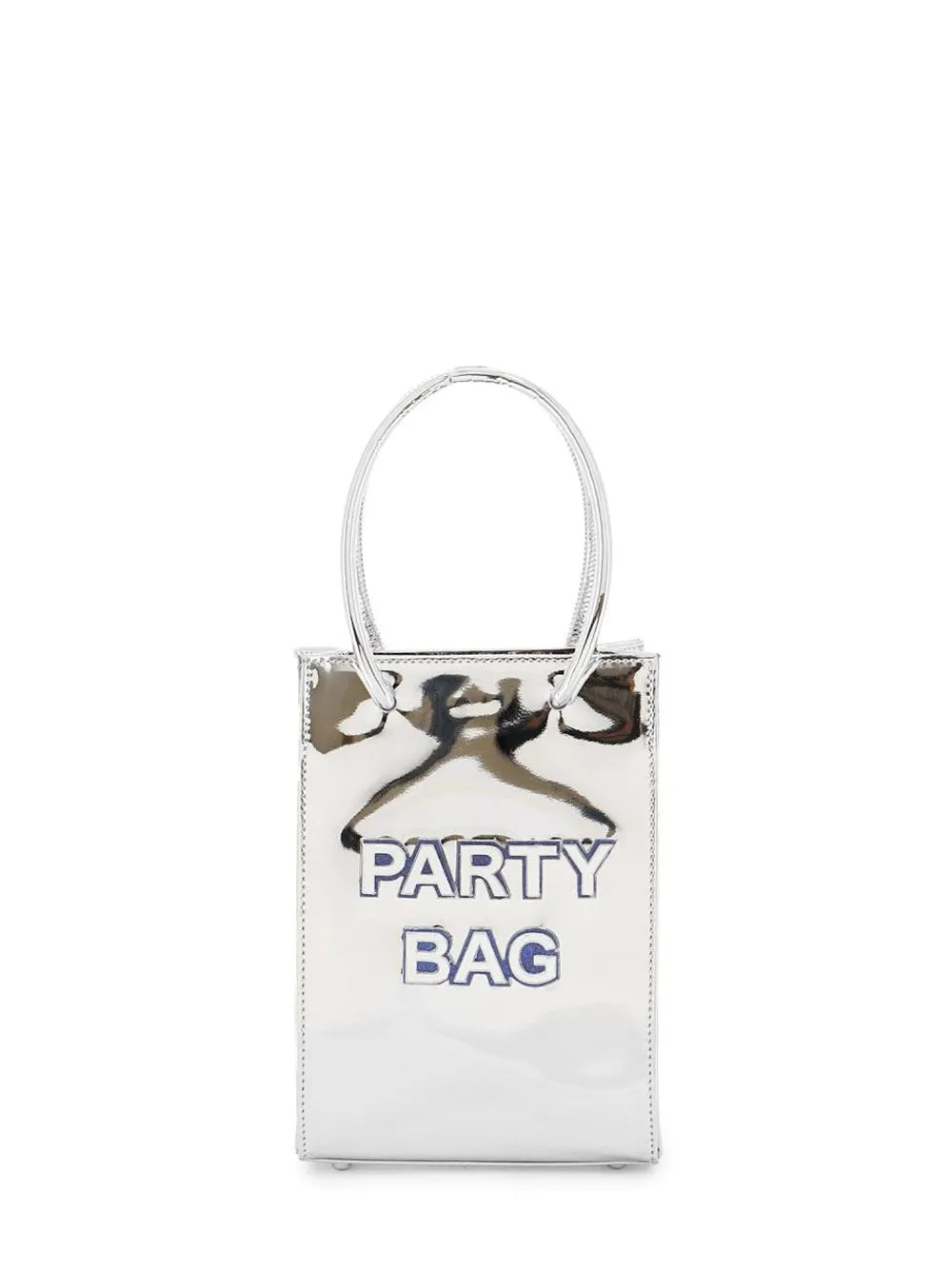 Sophia Webster Party Bag Micro Tote in Silver Mirror