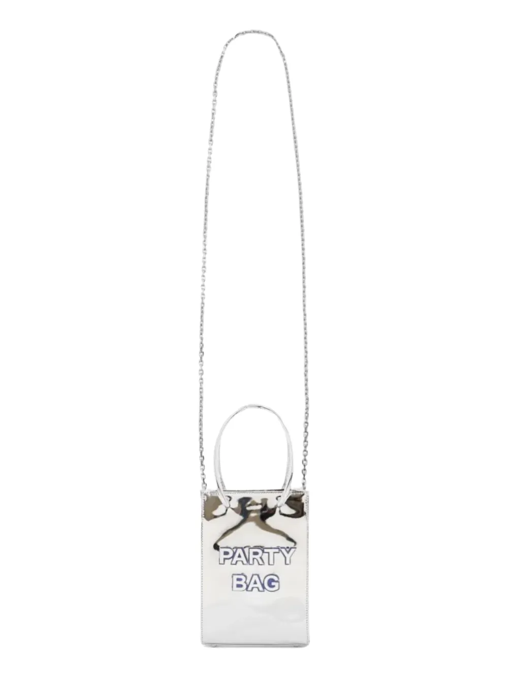 Sophia Webster Party Bag Micro Tote in Silver Mirror